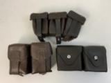LOT OF AMMUNITION POUCHES SWISS , GERMAN . RUSSIAN