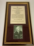 ERICH RAEDER GRAND KRIEGSMARINE ADMIRAL SIGNED DOCUMENT PROFESSIONALLY FRAMED
