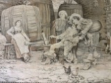 ANTIQUE 19th CENTURY FRENCH TAPESTRY D'APRES F. VINEA