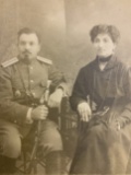 IMPERIAL RUSSIA ANTIQUE CABINET PHOTO PORTRAIT ARMY OFFICER FAMILY MAN WITH SWORD
