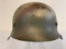WWII GERMAN M42 COMBAT NORMANDY CAMO PAINTED HELMET