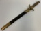 ANTIQUE GERMAN LARGE HUNTING DAGGER SHORT SWORD HIRSCHFANGER WITH SKINNER KNIFE