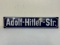 NAZI GERMANY ADOLF HITLER STR. PORCELAIN STEET SIGN