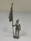 UNPAINTED  LEAD TOY SOLDIER WITH FLAG