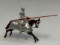 PAINTED LEAD MEDIEVAL KNIGHT ON HORSE