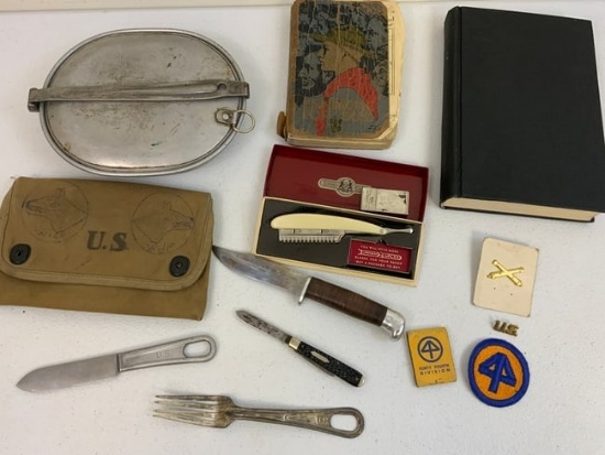 WWII US VETERAN 44TH DIVISION ARTILLERY OFFICER PERSONAL ITEMS