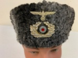WWII GERMAN ARMY RUSSIAN COSSACK PAPAKHA FUR HAT