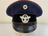 WWII GERMAN FIRE POLICE OFFICIAL VISOR HAT CAP