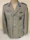 VINTAGE WEST GERMAN OFFICER UNIFORM TUNIC WWII VETERAN COMBAT SERVICE AWARDS