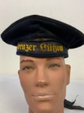 GERMAN SAILOR HAT WITH KREUZER LUTZOW CAP TALLY