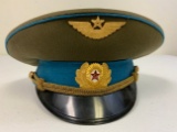 VINTAGE USSR AIR FORCE OFFICER DRESS VISOR CAP