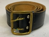 USSR SOVIET NAVY OFFICERS BLACK LEATHER BELT