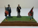 VINTAGE DISPLAY AMERICAN CIVIL WAR FIGURES ON BASE STAND