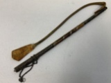 ANTIQUE RUSSIAN CAUCASIAN CIRCASSIAN SILVER AND NIELLO HORSE WHIP NAGAIKA