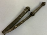 ANTIQUE BURMESE DHA SHORT SWORD WITH EXQUISITE DECORATED BLADE