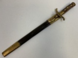 ANTIQUE GERMAN LARGE HUNTING DAGGER SHORT SWORD HIRSCHFANGER WITH SKINNER KNIFE