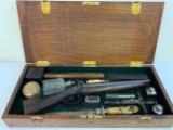 LARGE ANTIQUE CASED VAMPIRE SLAYING KIT WITH DOUBLE BARREL SHOTGUN