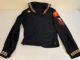 WWII US NAVY NAMED JUMPER UNIFORM PULLOVER SHIRT