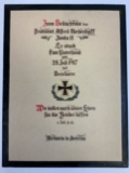WWI IMPERIAL GERMANY LT. ALFRED NIEDERHOFF PILOT MEMORIAL KILLED IN ACTION DOCUMENT