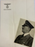 RARE ORIGINAL DER FUHRER ADOLF HITLER PERSONAL STATIONERY WITH POSTCARD
