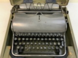 WWII GERMAN 1942 SS OLYMPIA ROBUST TYPEWRITER WITH SS RUNES KEY IN WOODEN CASE