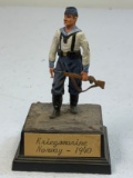 VINTAGE GERMAN  KRIEGSMARINE NAVY LEAD SOLDIER FIGURE ON DISPLAY STAND