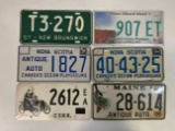 VINTAGE CANADIAN AND AMERICAN STATES LICENCE PLATES