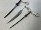 MINIATURE SWORDS  SET OF CHARMS KEYCHAINS