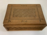 WWII GERMAN 1945 DATED FIELD MADE HAND CARVED WOODEN CIGAR BOX