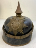 IMPERIAL GERMAN SAXONY OFFICER PICKELHAUBE SPIKE HELMET