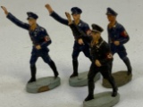 GERMAN NAZI PERIOD LINEOL / ELASTOLIN TOY SOLDIERS SS OFFICERS