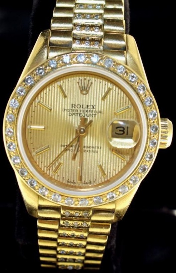 18kt Gold Oyster Perpetual Datejust Lady President