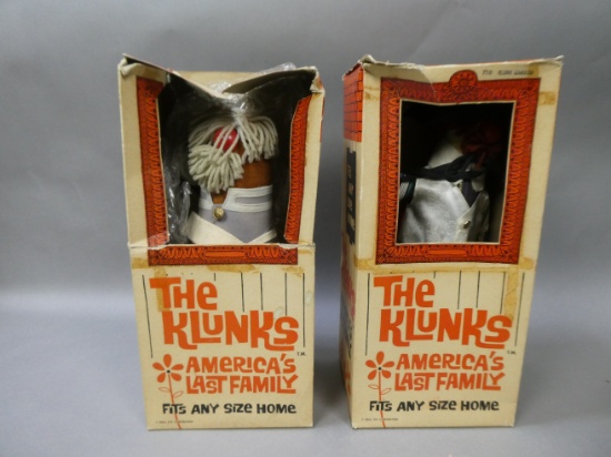 Pair 1960's Ideal The Klunks Dolls Wild Bill & Beauregard