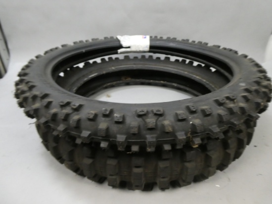 Pair Front & Rear Motorcycle Tires Bridgestone Motocross M402 110/100-18 & 80/100-21
