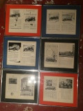 Set 6 c1920 Framed Car Advertisements Chrysler Lincoln Packard Lafayette