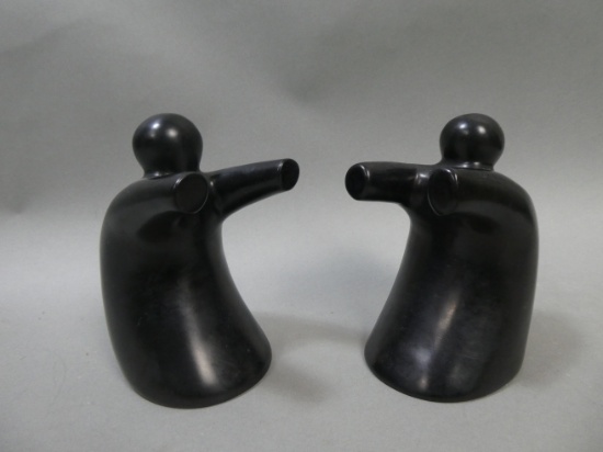 Pair Kenya Handmade Polished Stone Embracing Figures Statues