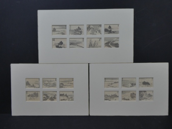 Lot Antique Japanese Woodblock Print Assorted Bookplates