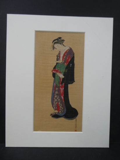 Repro Katsukawa Shungyo Japanese Print of Courtesan