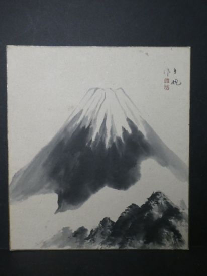 20th Century  Unread Japanese Painting Mt Fuji