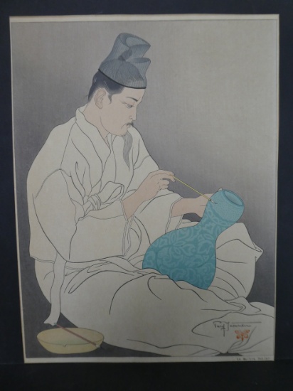 Vintage Paul JacouletJapanese Woodblock Print Le Maitre Potier