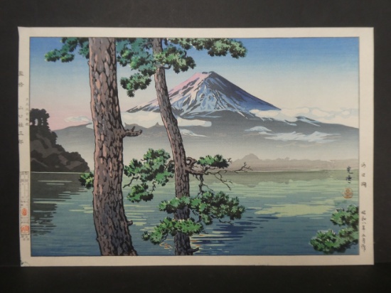 1933 Tsuchiya Koitsu Japanese Woodblock Print Lake Kawaguchi