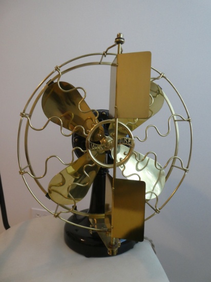 Antique Westinghouse Vane Oscillator Brass Blade & Cage Electric Fan Style 115675A