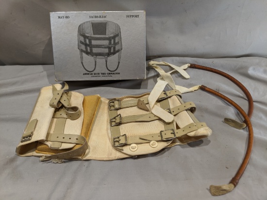 Vintage American Silver Truss Sacro-iliac Support & Box