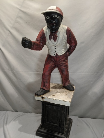 Vintage Cast Iron Black Jocko Lawn Ornament Stature