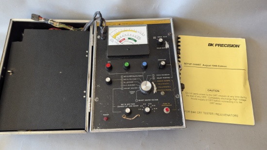 B&K Cathode Ray Tube Model 466 CRT Tester Rejuvenator Dynascan Adapters
