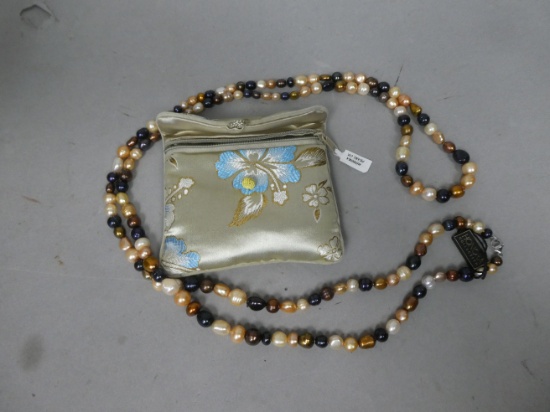 Honora Multicolor Freshwater Pearl Necklace w/ Pouch