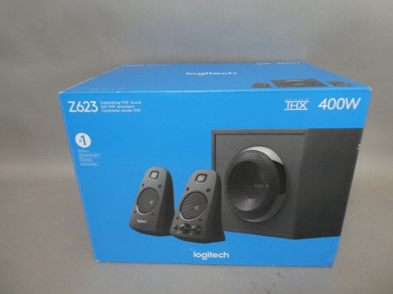 NEW Logitech THX 400W Model Z623 Subwoofer & Side Speakers in Box
