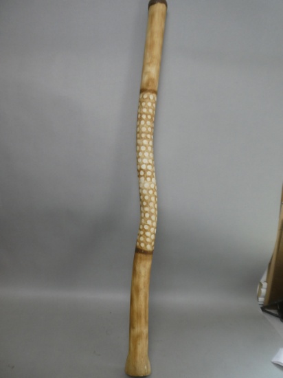 Vintage Curved Wood or Horn Painted 48" Didgeridoo