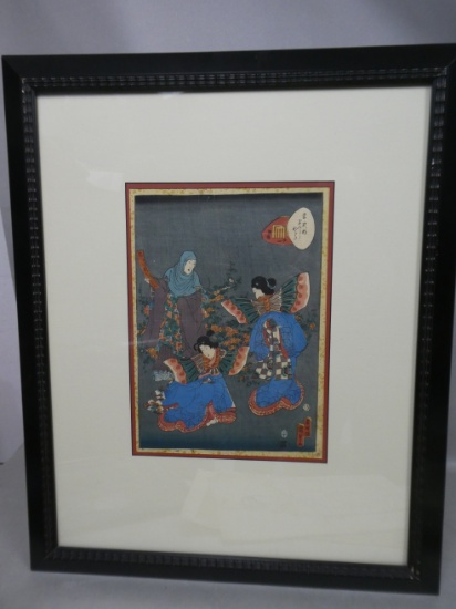Original 19th Century Utagawa Kunisada II Japanese Woodblock Print No 23 Hatsune