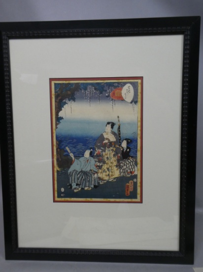 Original 19th Century Utagawa Kunisada II Japanese Woodblock Print No 33 no uraba